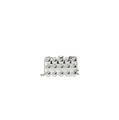 Silver evening box clutch bag with metallic sphere relief and elegant chain strap - Silver