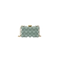 Detail of grey-green acrylic evening bag with unique 3D bubble texture and gold chain - Light Green