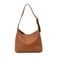 Sac bandoulière minimaliste en cuir marron avec sangle réglable et finitions dorées - Sans Pendentif / Marron Jaune
