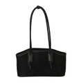 Bolso tote de cuero tejido negro con correas anudadas y textura de celosía tejida - Negro