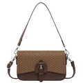 Sac bandoulière marron vintage avec contraste de texture et sangle réglable - Marron