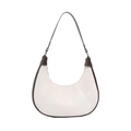 Retro cream suede hobo bag with dark brown leather trim and slim shoulder strap - Off White