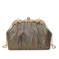 Funkelnde bunte Abendtasche mit goldener Kette und Strass-Blumenverschluss - Gold