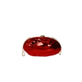 Metallic red acrylic evening clutch with water ripple texture and gold chain strap - Red