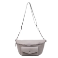 Chic lavender pebble grain waist bag with silver hardware on white background - Gray