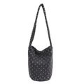 Borsa a secchiello a spalla in peluche grigio a pois bianchi per stile autunno inverno - Grigio (Pois)