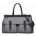 Borsone da viaggio uomo grande capacità in nylon impermeabile grigio e nero con tracolla - Grigio