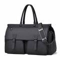 Grande borsa da viaggio nera impermeabile da uomo con tracolla regolabile e manici - Nero