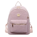 Rosa Damenrucksack mit Leopardenmuster im Vintage-Stil und goldenen Metalldetails - Rosa