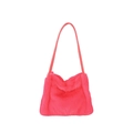 Chic hot pink faux fur underarm bag with slim shoulder strap for winter outfits - Rose Red