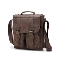 Borsa a tracolla marrone vintage da uomo con finitura opaca e cinghia regolabile - Marrone