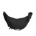 Minimalistische schwarze Halbmond-Tasche mit Ziernähten und verstellbarem Riemen - Schwarz