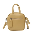 Minimalist yellow crossbody small square bag with adjustable strap and front zip pocket - Yellow