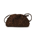 Borsa a nuvola con stampa leopardata marrone e nera in morbido camoscio - caffè