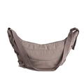 Gesteppte Halbmond-Schultertasche in Taupe aus Nylon mit seitlichen Kordelzügen - Grau