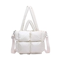 Borsa tote trapuntata bianca con manici imbottiti e tracolla regolabile - Bianco