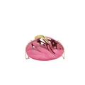 Elegante borsa da sera in acrilico rosa metallizzato con catena d'oro e forma a ciottolo - Rosa
