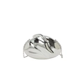 Elegante pochette in acrilico argento metallizzato con forma a ciottolo e tracolla a catena - Argento