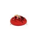 Fashionable red metallic acrylic evening clutch bag with gold chain and clasp for women - Red