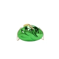 Emerald green metallic acrylic evening clutch with gold chain strap for party - Green