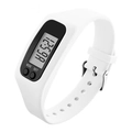 Multifunctional white silicone sports pedometer watch with digital LED screen and mode buttons - White