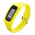 Silicone fitness tracker watch in bright yellow with digital LED screen and two buttons - Yellow