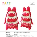 Red three-tier cake foil balloon with bow for birthday party decoration, size 68x118cm - Bowknot Standing Cake (Red)