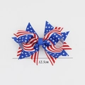 Haarspeld voor Onafhankelijkheidsdag met Amerikaanse vlag, sterren en strepen, 12,5 cm breed - Sterren En Strepen Gelaagde Strik (15#)