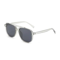 Classic aviator sunglasses with transparent grey frame and grey lenses in high-quality finish - Translucent Grey Frame Grey Lens