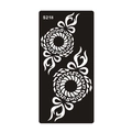 Pochoir de tatouage au henné S218 réutilisable avec motifs d'engrenage et ruban - Style Décoratif Engrenages Vintage et Flammes (S218)