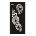 Pochoir de tatouage au henné S221 réutilisable avec motifs paisley et fleurs - Style Décoratif Paisley (S221)