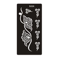 Pochoir de tatouage au henné S228 avec motifs de fleurs et nuages pour l'art corporel - Style Nuages de Bon Augure et Floral (S228)