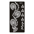 Pochoir de tatouage au henné Mehndi S214 avec motifs floraux et paisley complexes - Style de Texture Paisley et Feuille (S214)