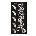 Pochoir henné S210 avec motifs plumes et vignes pour tatouage temporaire - Motif de Plumes et de Vignes (S210)