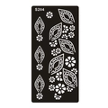 Pochoir pour tatouage au henné S204 avec motifs floraux et feuilles géométriques - Style Floral et Feuilles Géométriques (S204)