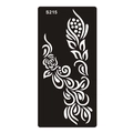 Pochoir de tatouage au henné semi-permanent avec motif floral S215 pour l'art corporel - Style Floral Complexe et Vignes (S215)