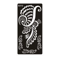 Pochoir pour tatouage au henné S212 avec des motifs floraux Mehndi sur fond noir - Style Artistique Ethnique Mehndi (S212)