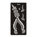 Pochoir de tatouage au henné noir S225 avec motifs floraux d'Asie du Sud-Est réutilisable - Style Décoratif Floral Mandala (S225)