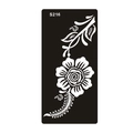 Pochoir pour tatouage au henné S216 avec motifs de rose et de plume élégants - Style Rose et Vignes (S216)
