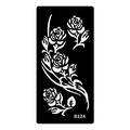 Pochoir à tatouage henné réutilisable avec motif de rose pour art corporel, modèle S224 - Style de Motif Vignes de Rose (S224)