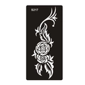 Pochoir tatouage henné semi-permanent S217 avec motifs roses blanches et vignes - Style de Motif Rose et Volutes (S217)
