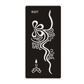 Pochoir pour tatouage au henné S227 avec motifs floraux et vagues de style ethnique - Style Floral Abstrait et Vagues (S227)