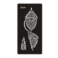 Pochoir creux Henna S230 pour tatouages temporaires des mains avec motif floral exotique - Style Floral Paisley (S230)