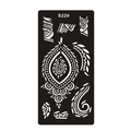 Pochoir pour tatouage au henné semi-permanent S229 avec motifs de mandala et de paisley - Style Totem Goutte d'eau Complexe (S229)