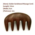 Golden sandalwood five-tooth massage comb with natural wood grain for scalp care - Golden Sandalwood Massage Comb