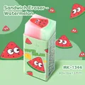 Cartoon watermelon sandwich eraser with cute fruit pattern for students and artists - Watermelon Fruit