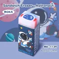 Astronaut themed sandwich eraser with dark blue paper sleeve and space illustrations - Space Astronaut