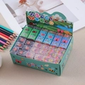 Cartoon insect world eraser set with colorful ladybug and bee patterns for students - Insect Series