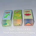 Cartoon dinosaur creative erasers in blue green and yellow colors for students - New Little Dinosaur