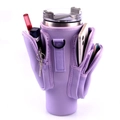 Funda morada para termo de 40oz en neopreno con bolsillos para móvil y llaves - Púrpura Doble Bolsa